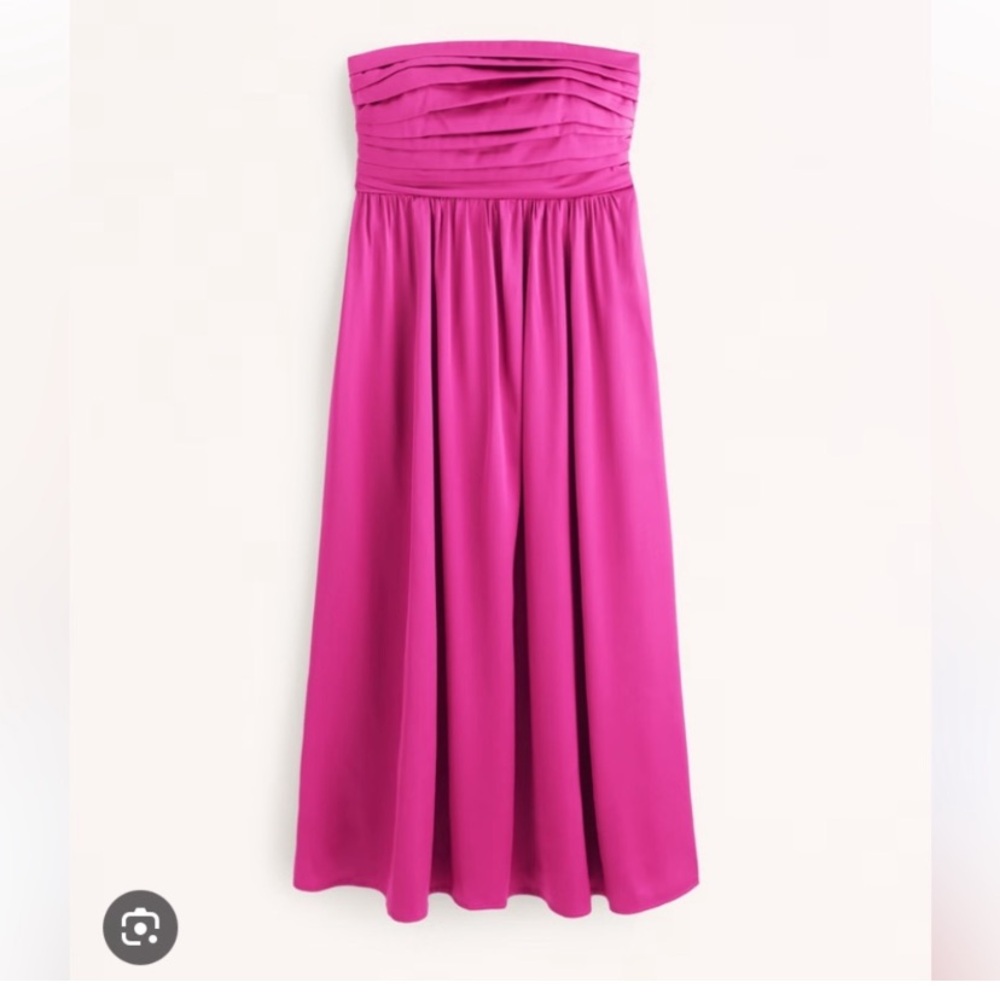 Abercrombie Emerson Ruched Strapless Midi Dress